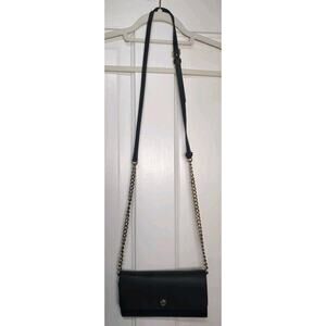 Michael Kors Jet Set Travel Saffiano Leather Chain Wallet Crossbody Black...